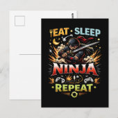 Carte Postale Boucle de vie de ninja (Devant / Derrière)