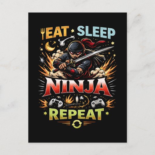 Carte Postale Boucle de vie de ninja (Devant)