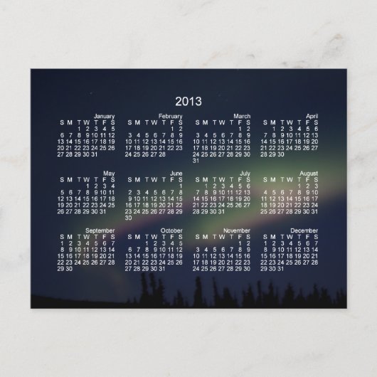 Carte Postale Boucle Northern Lights ; Calendrier 2013 (Devant)