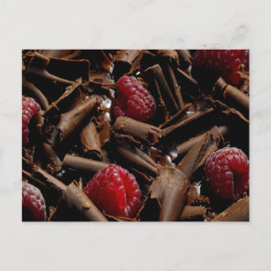 Carte Postale Boucles de chocolat et framboises