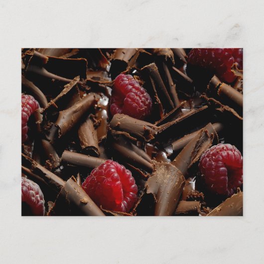 Carte Postale Boucles de chocolat et framboises (Devant)
