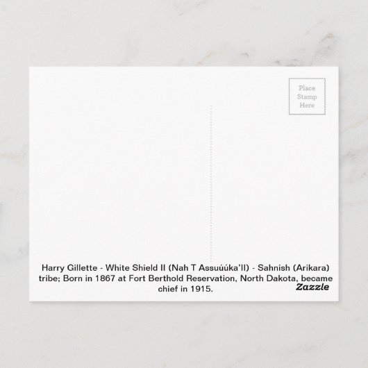 Carte Postale Bouclier blanc (Dos)