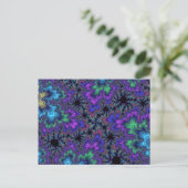 Carte Postale Bouclier d'aquarelle violet (Debout devant)