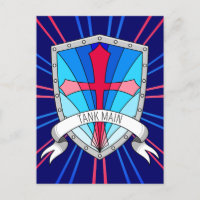 Bouclier de dessin principal bleu rouge