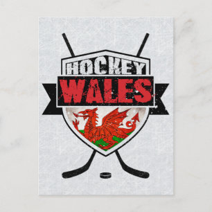 Carte Postale Bouclier de hockey sur glace gallois Pays de Galle