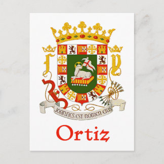 Carte Postale Bouclier d'Ortiz de Porto Rico