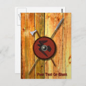 Carte Postale Bouclier Et Armes De Corbeau Viking (Devant / Derrière)