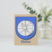 Carte Postale Bouclier héraldique ancestral Molina (Debout devant)