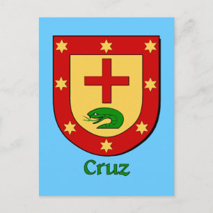 Carte Postale Bouclier héraldique de la famille Cruz
