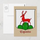 Carte Postale Bouclier héraldique de la famille Esposito (Devant / Derrière)
