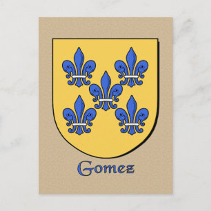 Carte Postale Bouclier héraldique de la famille Gomez