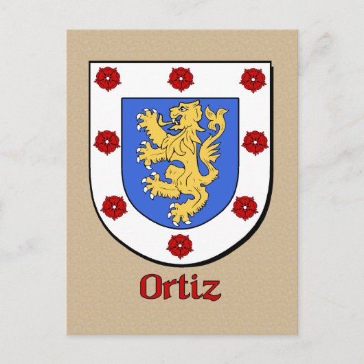 Carte Postale Bouclier héraldique Ortiz (Devant)