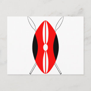 Carte Postale Bouclier masaï kenyan