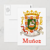 Carte Postale Bouclier Munoz de Porto Rico (Devant / Derrière)