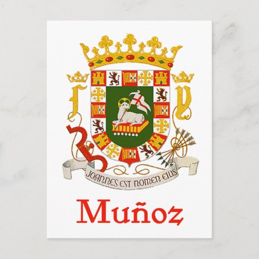Carte Postale Bouclier Munoz de Porto Rico (Devant)