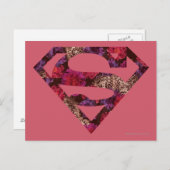 Carte Postale Bouclier S rose Floral (Devant / Derrière)