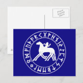 carte postale Bouclier Sleipnir sur noir (Devant / Derrière)