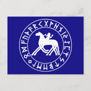 carte postale Bouclier Sleipnir sur noir