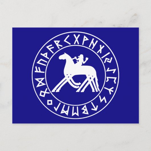 carte postale Bouclier Sleipnir sur noir (Devant)
