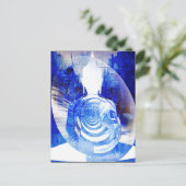 Carte Postale Bouddha Bleu Art Bouddhiste Moderne (Debout devant)