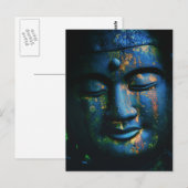 Carte Postale Bouddha Bleu Om Paix (Devant / Derrière)