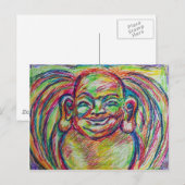 Carte Postale Bouddha coloré (Devant / Derrière)