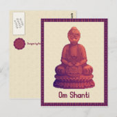 Carte Postale Bouddha couché de soleil Pixel Art (Devant / Derrière)