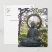 Carte Postale Bouddha dans le Jardin japonais du thé (Devant / Derrière)