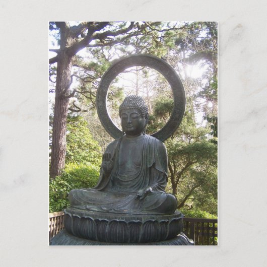 Carte Postale Bouddha dans le Jardin japonais du thé (Devant)