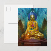 Carte Postale Bouddha dans une alcôve ornée (Devant / Derrière)