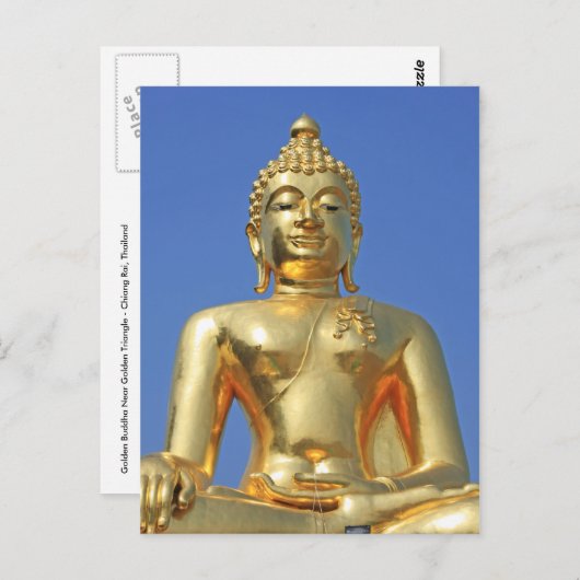 Carte Postale Bouddha D'Or Près Du Triangle D'Or Chiang Rai (Devant / Derrière)