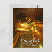 Carte Postale Bouddha doré incliné, Bangkok Thaïlande (Devant / Derrière)