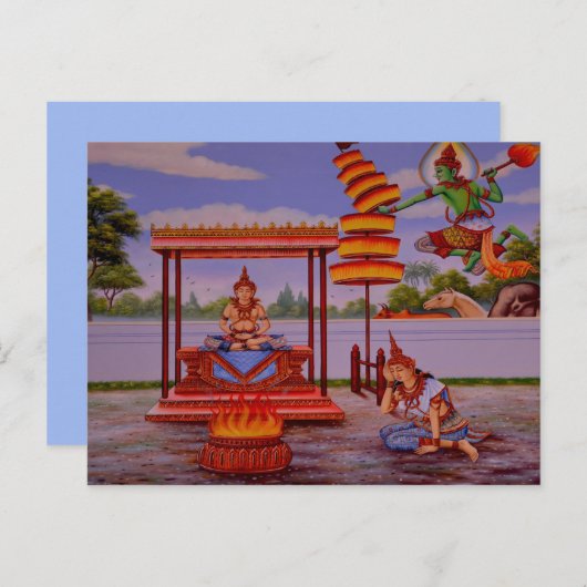 carte postale Bouddha éclairée (Devant / Derrière)