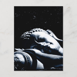 Carte Postale Bouddha endormi, ciel plein d'étoiles /Bouddhisme