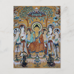 Carte Postale Bouddha et Bodhisattvas Dunhuang Mogao Caves Art