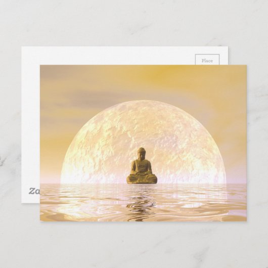 Carte Postale Bouddha et lune (Devant / Derrière)