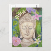 Carte postale Bouddha Flower (Devant / Derrière)