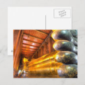 Carte Postale Bouddha géant couché à l'intérieur du temple, Wat (Devant / Derrière)