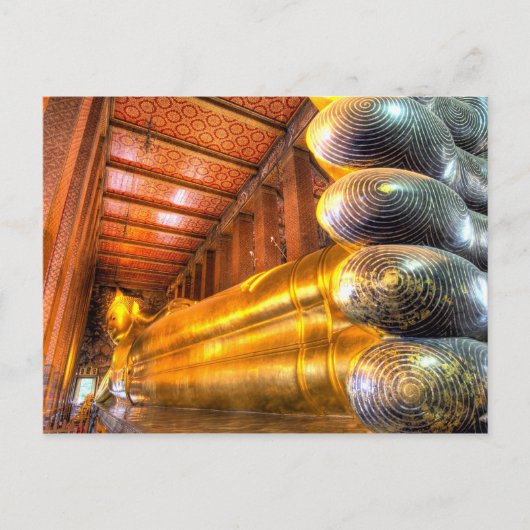 Carte Postale Bouddha géant couché à l'intérieur du temple, Wat (Devant)