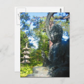 Carte Postale bouddha jardins japonais (Devant / Derrière)