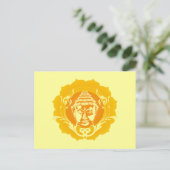 Carte Postale Bouddha orange et jaune (Debout devant)