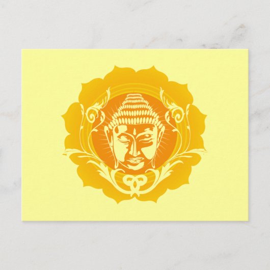 Carte Postale Bouddha orange et jaune (Devant)