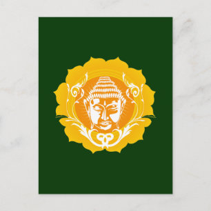 Carte Postale Bouddha orange et jaune