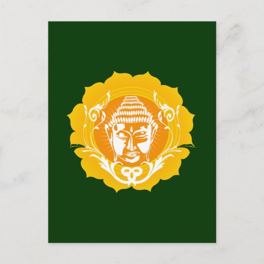 Carte Postale Bouddha orange et jaune (Devant)
