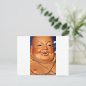 Carte Postale Bouddha orange gras (Debout devant)
