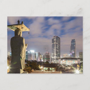 Carte Postale Bouddha regarde Séoul