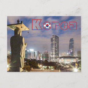 Carte Postale Bouddha regarder Séoul Corée