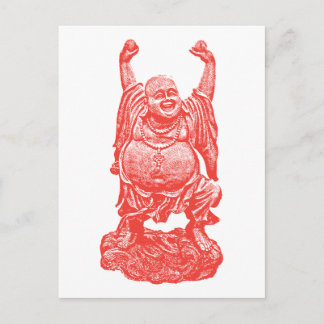 Carte Postale Bouddha riant (rouge)