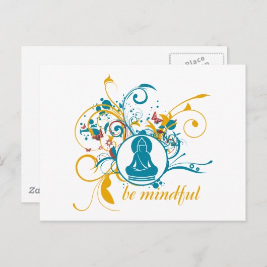 Carte Postale Bouddha Soyez Conscient (Devant / Derrière)