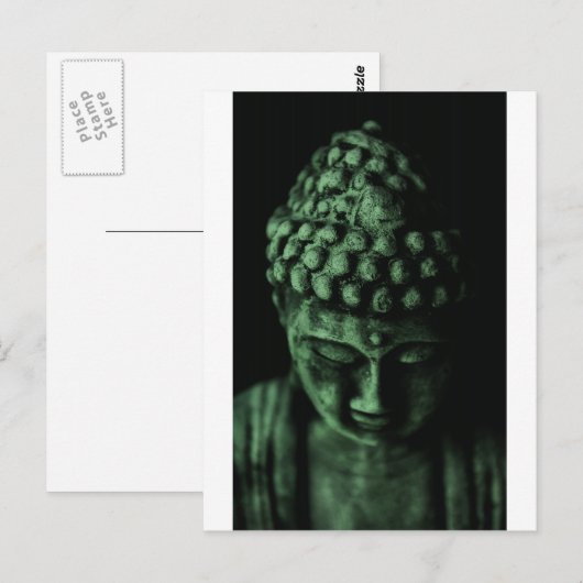Carte Postale Bouddha vert (Devant / Derrière)